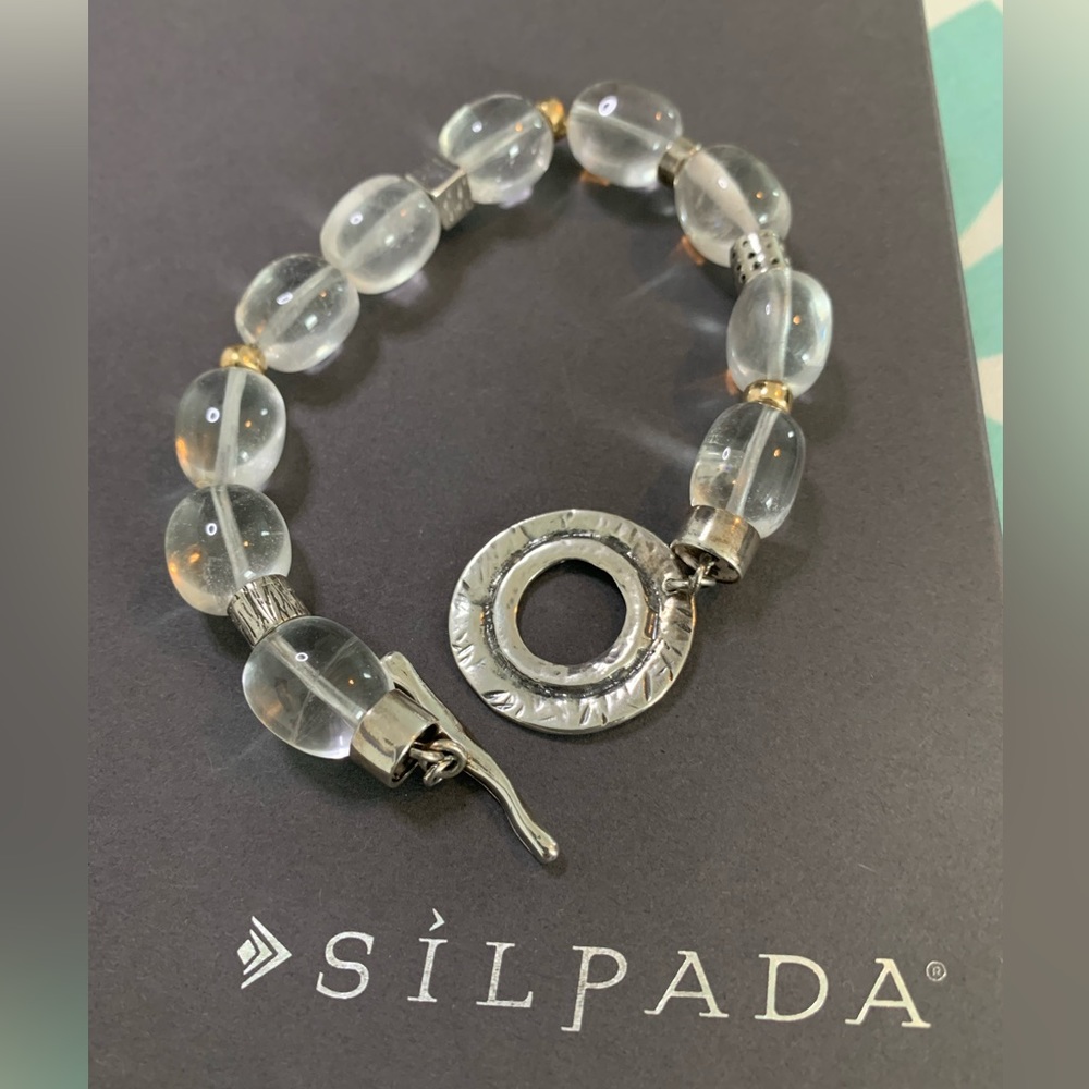 Silpada Vintage RARE HTF Sterling & Crystal Bead Bracelet
